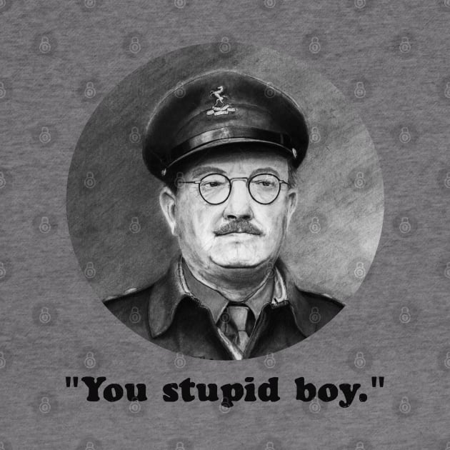 You stupid boy - Dad's Army tee by pencilartist